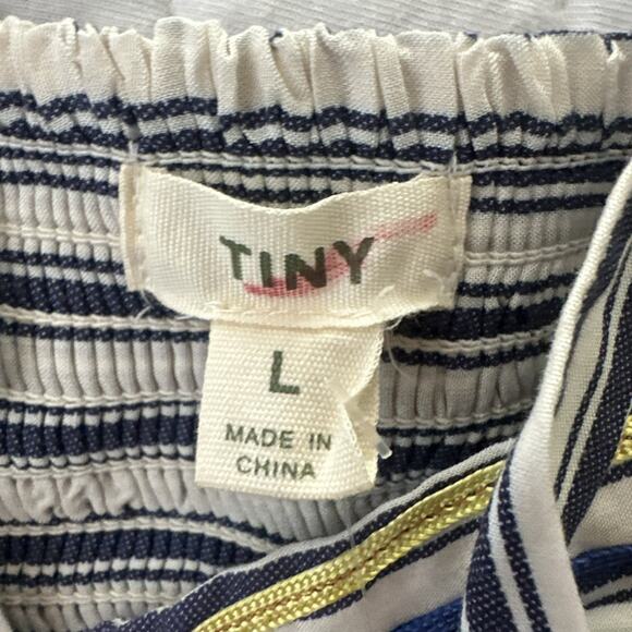 ANTHROPOLOGIE TINY Top Womens Large Avril Embroidered Halter Striped Feminine - Picture 6 of 10